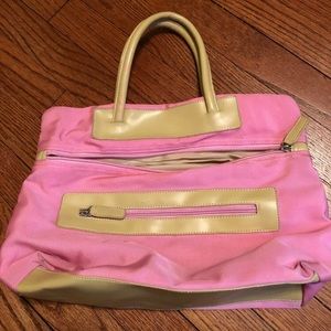 Pink and Tan Handbag